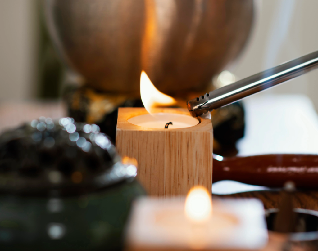 vela para alinhamento de chakras apometria